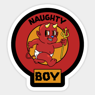 Naughty Boy – Cute Devil Cartoon Halloween Design Sticker